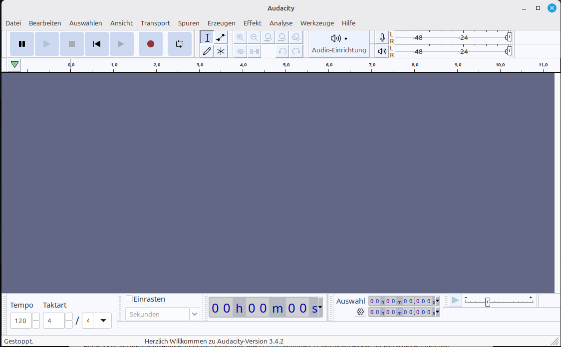 Ein Bild der Audacity Desktop App